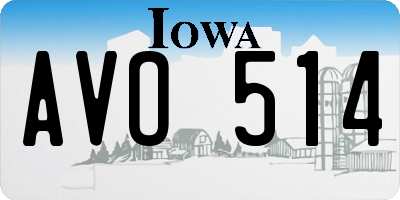 IA license plate AVO514