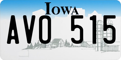 IA license plate AVO515