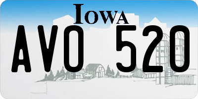 IA license plate AVO520