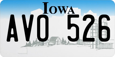 IA license plate AVO526