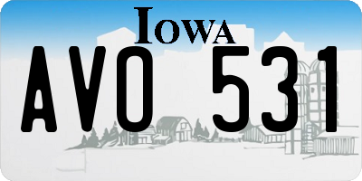 IA license plate AVO531
