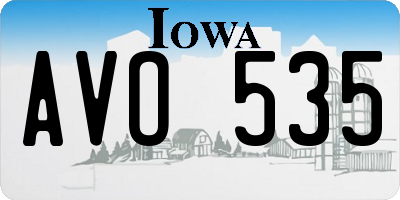 IA license plate AVO535