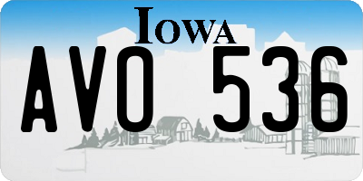 IA license plate AVO536