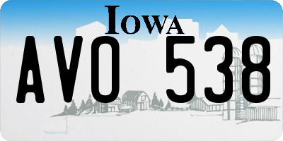 IA license plate AVO538