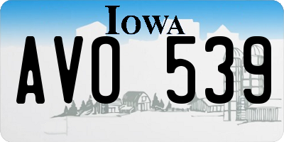 IA license plate AVO539