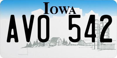 IA license plate AVO542