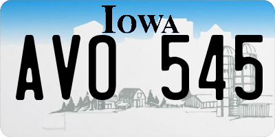 IA license plate AVO545