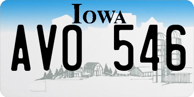 IA license plate AVO546