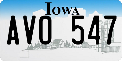 IA license plate AVO547