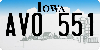 IA license plate AVO551