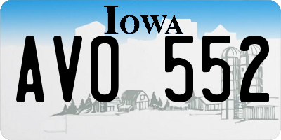 IA license plate AVO552