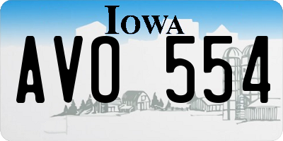 IA license plate AVO554