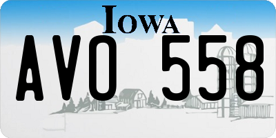 IA license plate AVO558