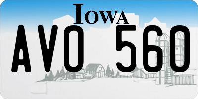 IA license plate AVO560