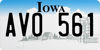 IA license plate AVO561