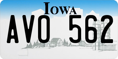 IA license plate AVO562