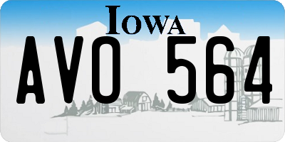 IA license plate AVO564