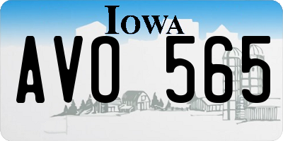 IA license plate AVO565