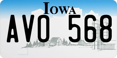 IA license plate AVO568