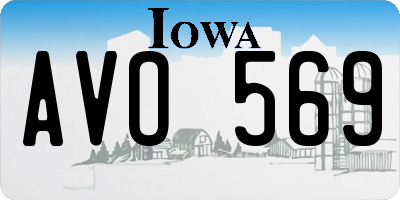 IA license plate AVO569