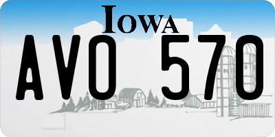IA license plate AVO570