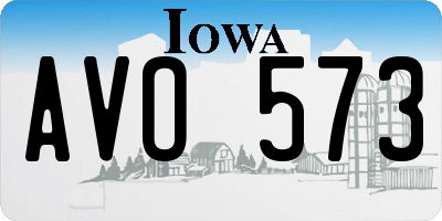 IA license plate AVO573