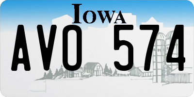 IA license plate AVO574