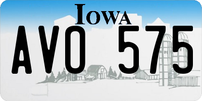 IA license plate AVO575