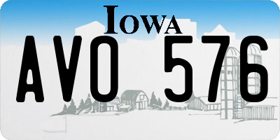 IA license plate AVO576