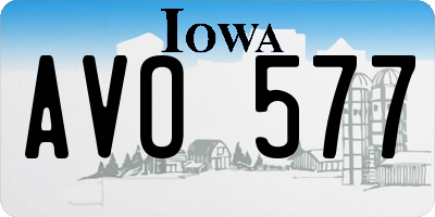 IA license plate AVO577