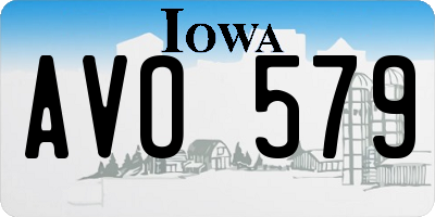 IA license plate AVO579