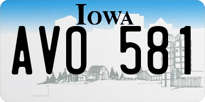 IA license plate AVO581