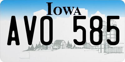 IA license plate AVO585