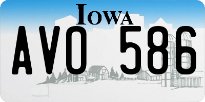 IA license plate AVO586