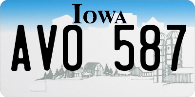 IA license plate AVO587