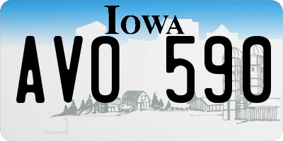 IA license plate AVO590