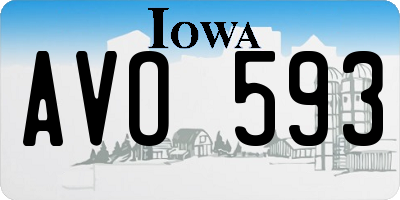 IA license plate AVO593
