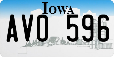 IA license plate AVO596