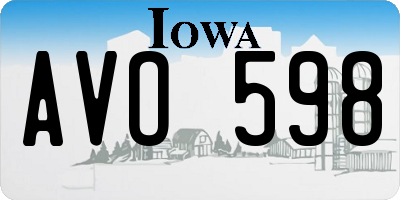 IA license plate AVO598