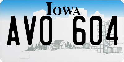 IA license plate AVO604