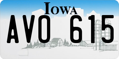 IA license plate AVO615