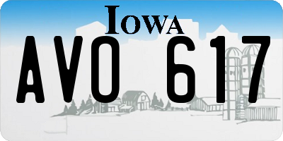 IA license plate AVO617