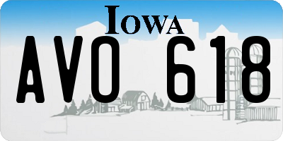 IA license plate AVO618