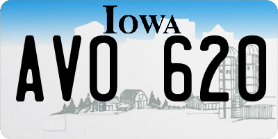 IA license plate AVO620