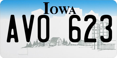 IA license plate AVO623