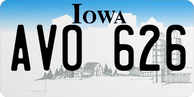 IA license plate AVO626