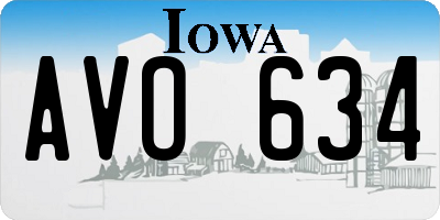 IA license plate AVO634