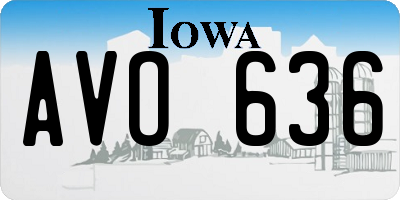 IA license plate AVO636