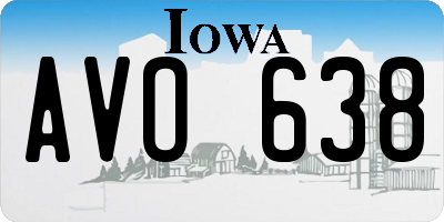 IA license plate AVO638