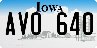 IA license plate AVO640